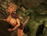 3D Elf Princesses Nailed by Orcs