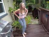 Desperate to pee girls wetting their tight jeans omoras