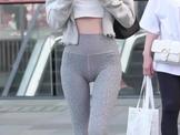 Beautiful asian exposing her thigh gap