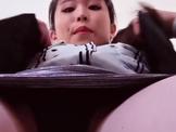 Asian Girl Standing Above and Cumming