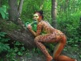 Bodypainted Asian Cat HUmps Tree