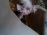 Grandma with a wrinkled face sucks dick and drinks cum