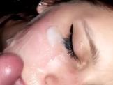 Massive amateur facial by night