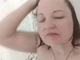 Slut Galina makes her first video from the shower for m