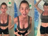 Asian Short hair mature ice bath