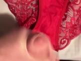 Cum on red panties
