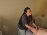 CFNM exhibitionist erection massage and handjob