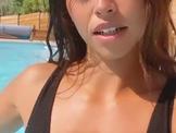 Jessica and her big boobs in the pool