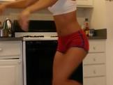Petitle Barefoot Ebony Twerking in the Kitchen