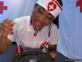 Ebony nurse mimi gets cumshots and shows cums play