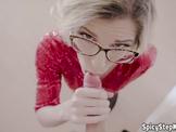 Geeky blonde stepmother POV blowjob with lucky stepson