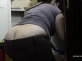 our mom is cleaning with big butt view