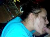 Hot girlfriend giving a blowjob in drive by