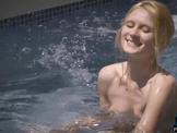 Petite teen trespassing to use the pool on a very hot d