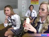 Sexual education class for bisexual teen schoolgirls
