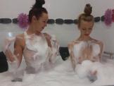 Hotties playing with each other in bath tub