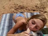 Busty blonde amateur fuck on the beach