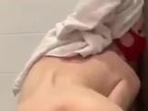Masked Bitch Fingering in Bathroom