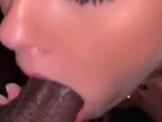 hot teen sucks cum out of thick black cock