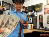 Busty lady police officer pawn her pussy