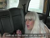 British bbw gets huge facial in fake taxi