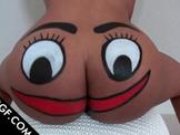 Sexy Choco girlfriend flashing her painted ass