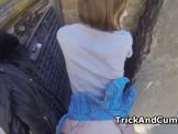 Amateur Ruslana fucked upskirt on the streets