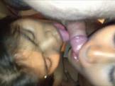 Asian Teen Beauties lick his cock