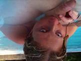 Teen couple Cocksucking in the pool