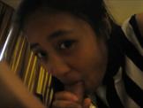 Shy Asian teen sucking cock