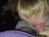 Blonde lass blowing cock - POV.