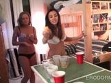 College chicks play sex games in dorm room