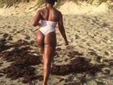 Fat Ass walking on the beach