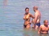 Jacqueline S  shows her huge natural Breasts By The Lak
