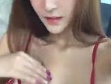 Asian busty blonde striptease