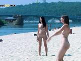 Hot nudist girl filmed by a voyeur with a hidden camera